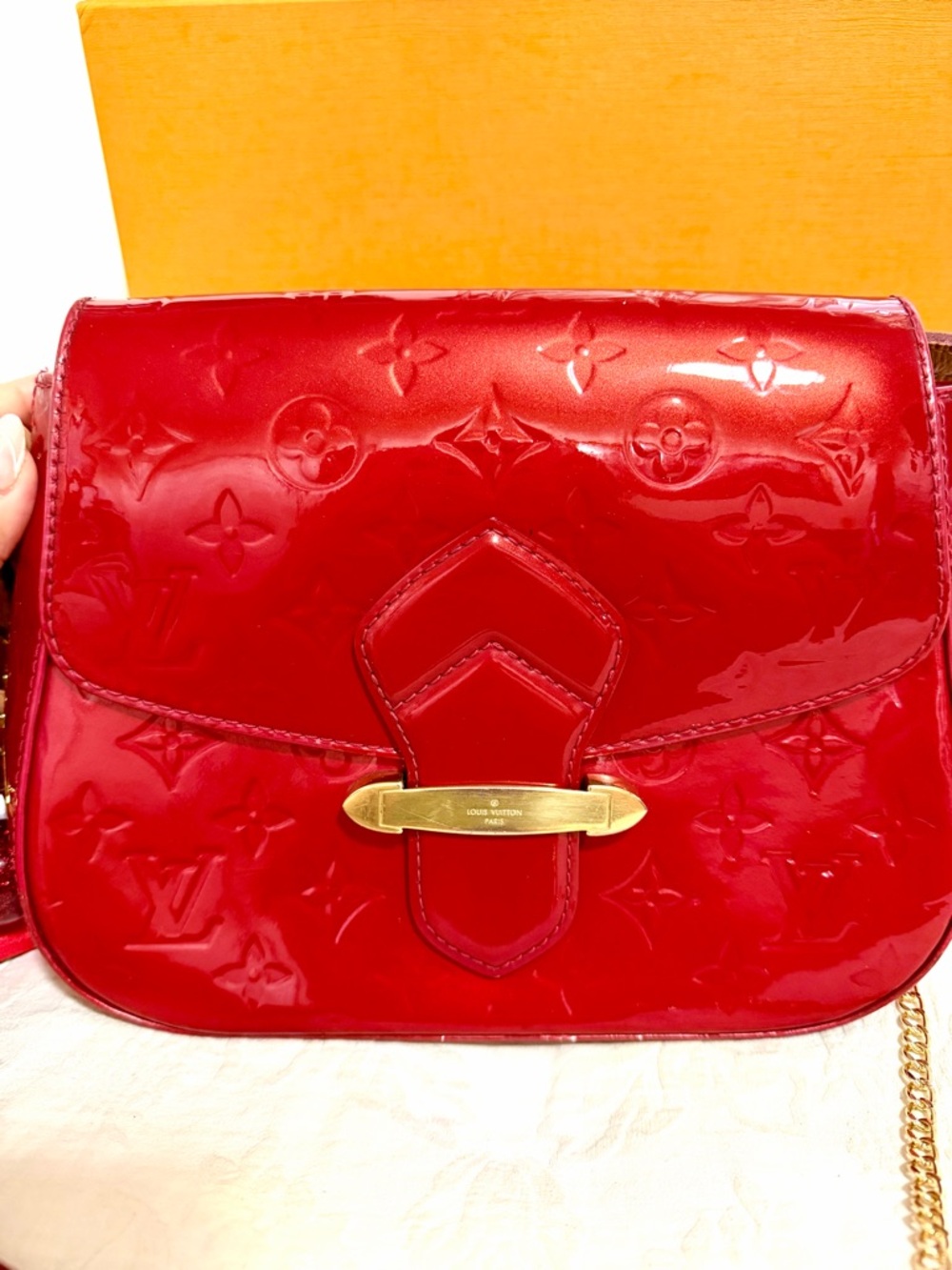 ✨ Gorgeous Gift! Louis Vuitton Pomme D’Amour Monogram Vernis Bellflower PM ✨ - Picture 3 of 14